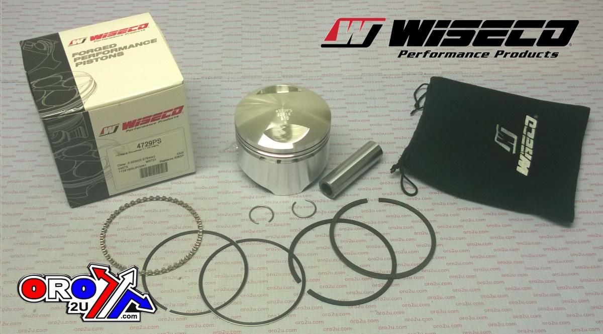 PISTON KIT HARLEY 3.497" EACH, WISECO 4729PS DAVIDSON, Compression ratio: 7:1 Domed