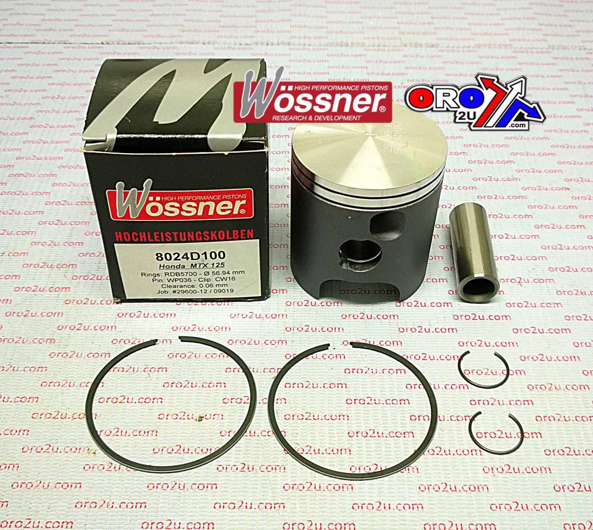 PISTON KIT 83-87 MTX125 57.00, WOSSNER 8024D100 HONDA ROAD - Image 2