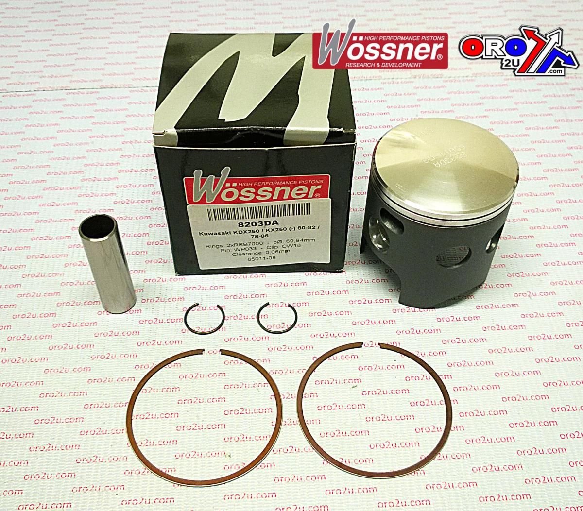 PISTON KIT 80-84 KDX250 70.50, FORGED WOSSNER 8203D050, KAWASAKI KX250 78-81 - Image 3