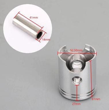 PISTON KIT 52.50mm AG100 DX100 YB100 Yamaha, 2N3-11631-02-96 3V6-11635-00 OVERSIZE +0.50