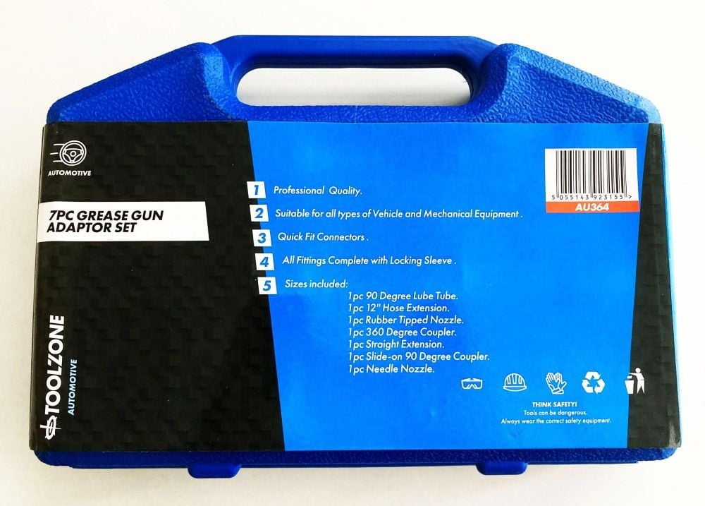 GREASE GUN ADAPTOR SET 7pc - TOOLZONE KDPAU364 - Image 9