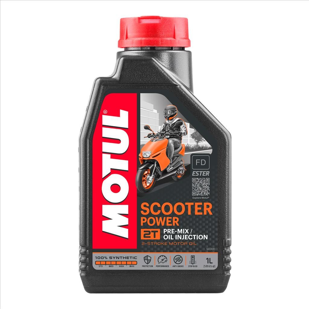 SCOOTER POWER 2T 1 Litre C, MOTUL 450068, BOX=12, Motorcycle, 100% SYNTHETIC