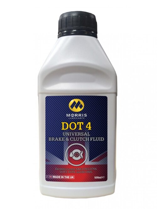BRAKE CLUTCH FLUID DOT 4 500ml, MORRIS BRA500 DOT4, BOX = 24