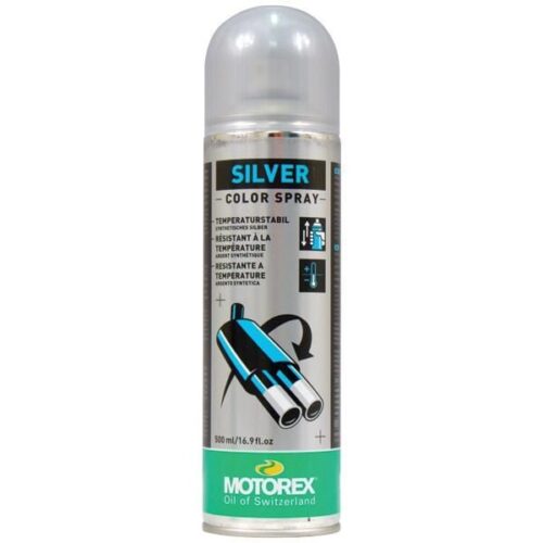 500ml SILVER HI TEMP PAINT, MOTOREX 7300807, BOX = 12