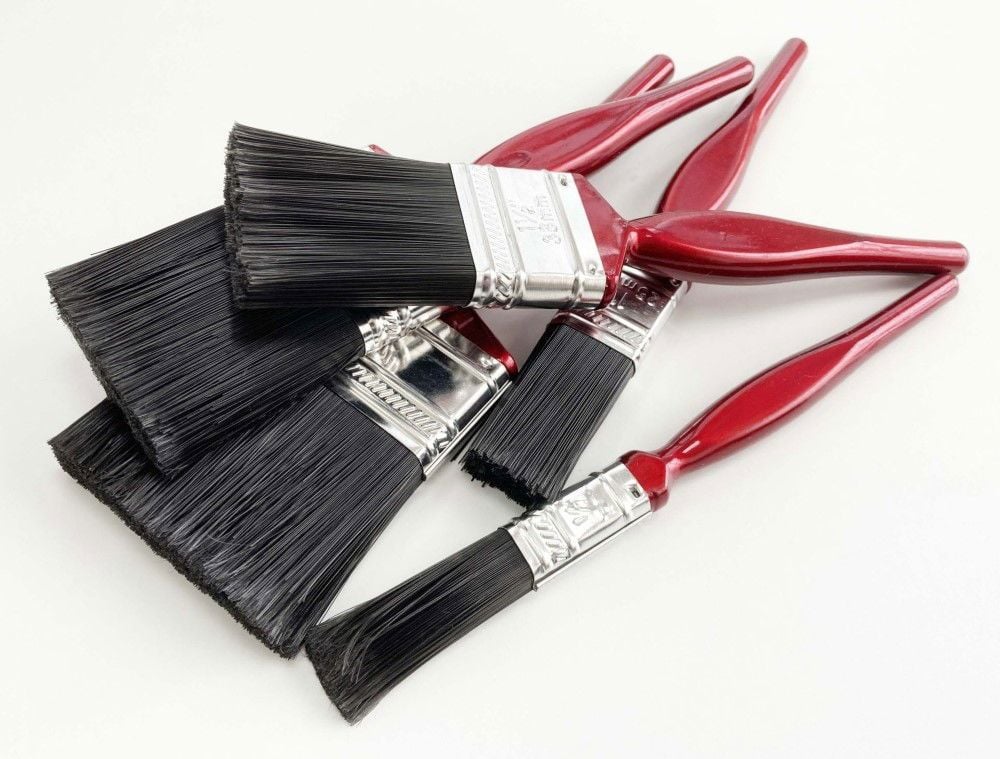 PAINT BRUSH SET 5PC RED HANDLE ASSORTED SIZES - TOOLZONE KDPDC187 - Image 2