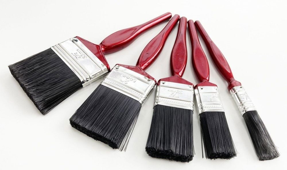 PAINT BRUSH SET 5PC RED HANDLE ASSORTED SIZES - TOOLZONE KDPDC187 - Image 5