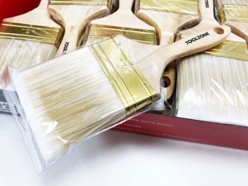PAINT BRUSH 4″ NYLON BRISTLE WOODEN HANDLE 24PC – TOOLZONE KDPDC149