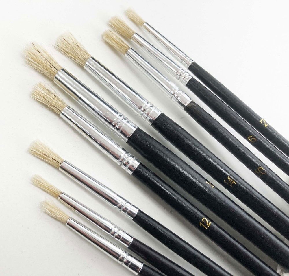 ARTIST BRUSHES 9PC ROUND SIZES 0-16 WOOD HANDLE - TOOLZONE KDPBR014 - Image 2