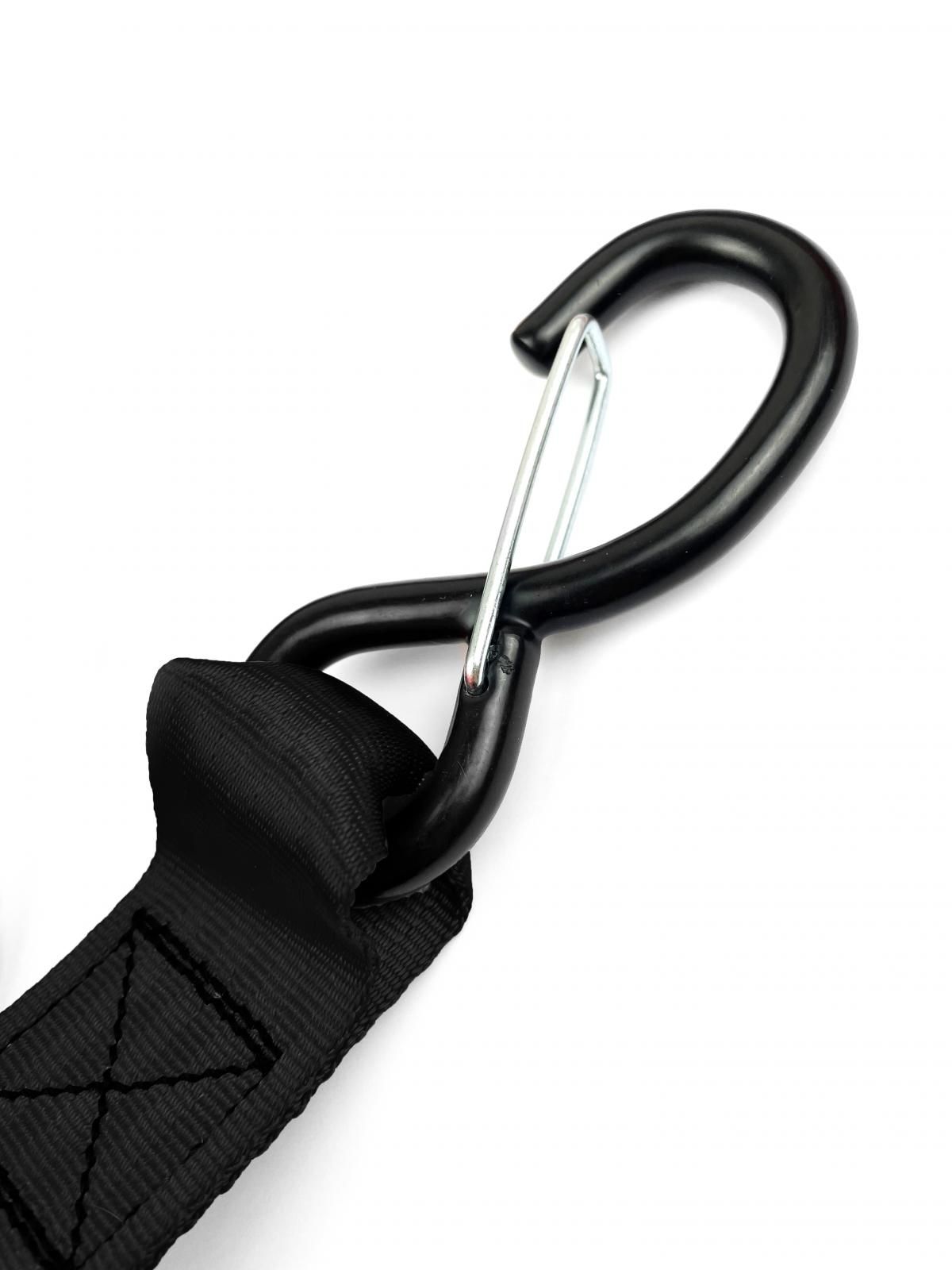 TIE DOWNS 38mm 1.5" BLACK & BLACK, 500KG - Image 3