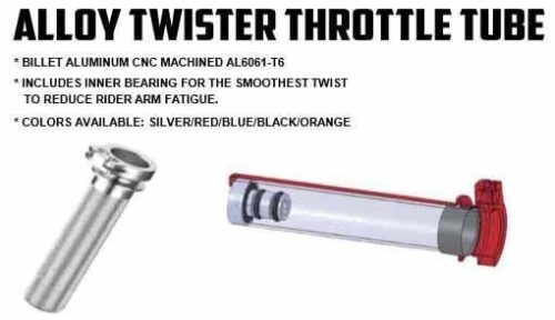 THROTTLE TUBE / BEARING, KTM FIR RACING TT503 ORANGE, ALUMINIUM CNC BILLET 2-STROKE