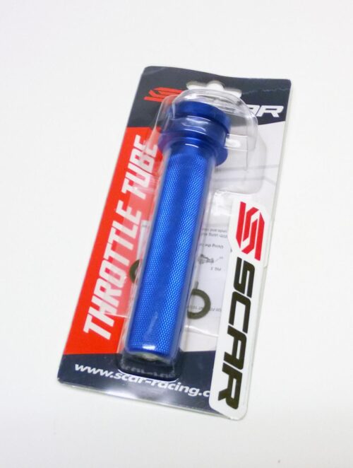 THROTTLE TUBE / BEARING, YZ 250/450 SCAR RACING TT100B BLUE, ALUMINIUM CNC BILLET 2-STROKE