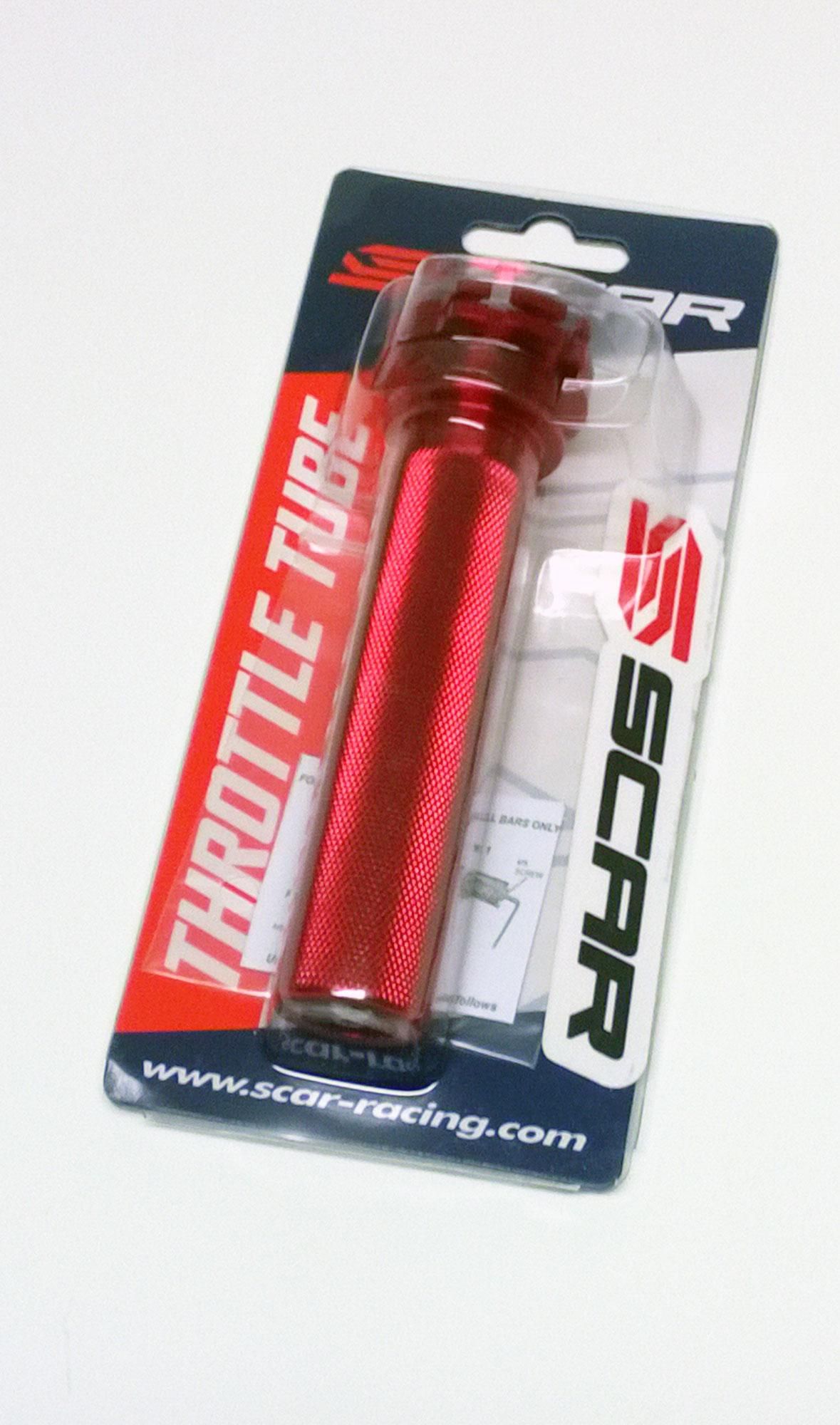 THROTTLE TUBE / BEARING, CRF 250/450 SCAR RACING TT200 RED, ALUMINIUM CNC BILLET 4-STROKE