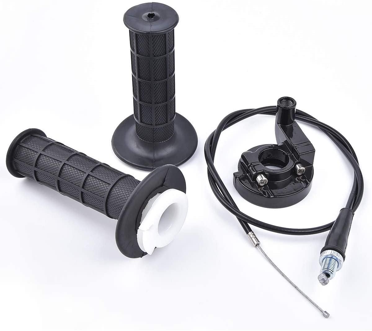 THROTTLE TWISTGRIP ASSY GRIPS + CABLE., Throttle Clamp Racing Alloy - Image 3