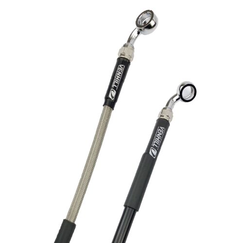 HOSE REAR BRAKE SILVER / BLK, VENHILL H02-2-049/P, CRF250R 2025, CRF450R 2023-25