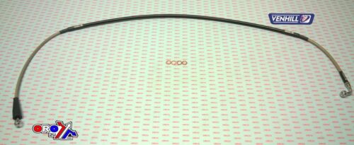 HOSE FRONT BRAKE SILVER / BLACK KX85/100 12-13, VENHILL K02-1-045/P-CL