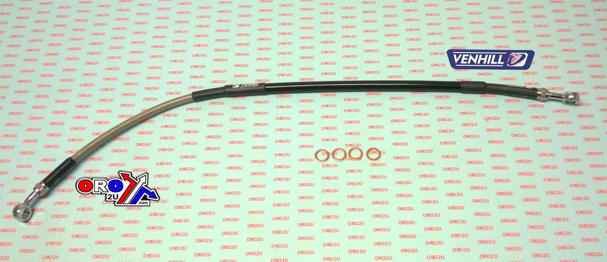 HOSE REAR BRAKE SILVER / BLACK KX100 12-19, VENHILL K02-2-003/P-CL, 43095-0668