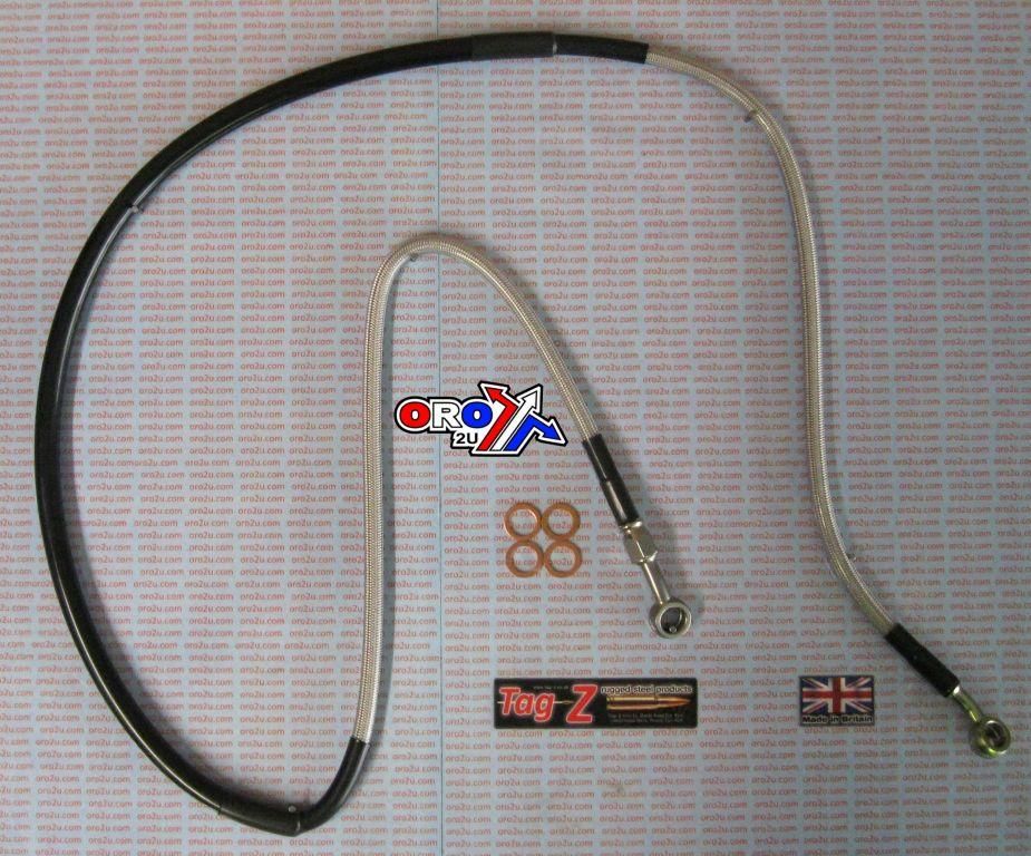 HOSE FRONT BRAKE SILVER / BLK, CR125/250 95-07, CRF250 CRF450 FIR, KIT DONE, H02-1-043/P - Image 2