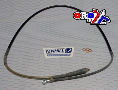 HOSE FRONT BRAKE SILVER / BLK, VENHILL H05-1-005/P, 95-96 HUSABERG ENDURO