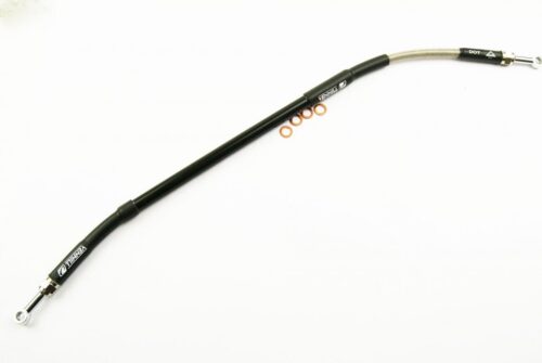 HOSE REAR BRAKE SILVER / BLK, VENHILL K01-2-025/P-CL