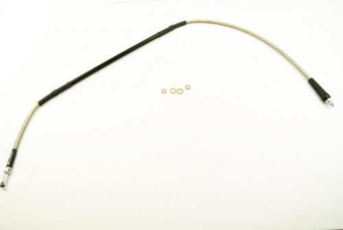 HOSE FRONT BRAKE SILVER / BLK, VENHILL K01-1-043/P-CL