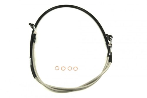 HOSE FRONT BRAKE SILVER / BLK, VENHILL H02-1-036/P-CL, 45125-MKE-A51, HONDA CRF 450 L/X