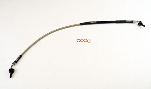 HOSE REAR BRAKE SILVER / BLK, VENHILL H02-2-044/P-CL, 43310-MKE-A51, HONDA CRF 450 L/X