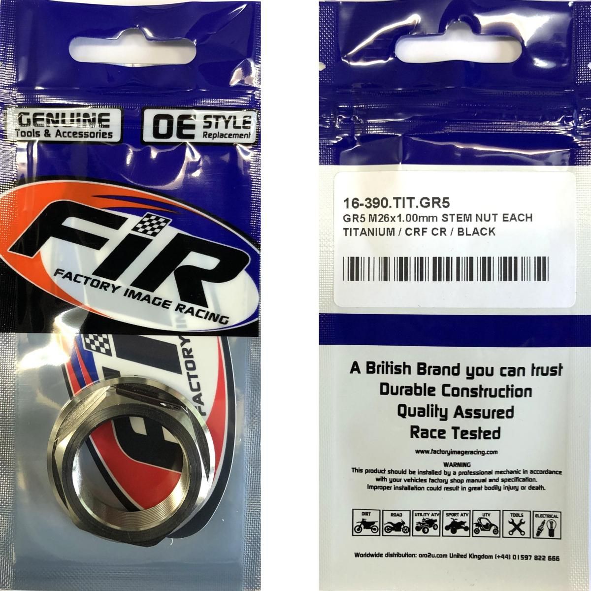 GR5 M26x1.00mm STEM NUT EACH, TITANIUM / CRF CR, / CNC