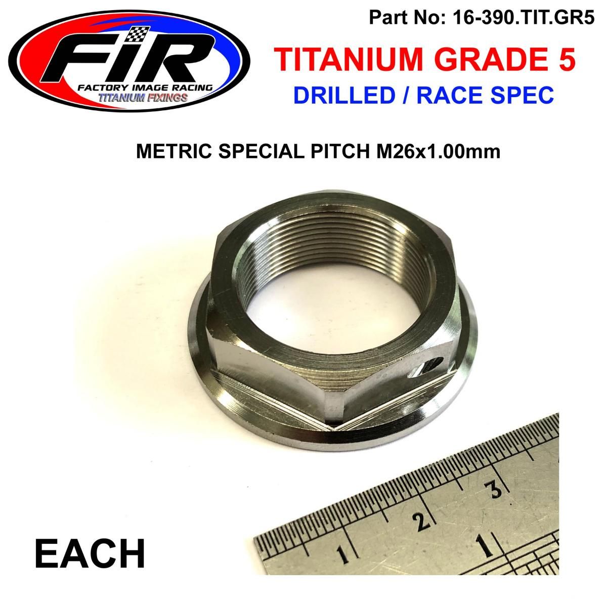 GR5 M26x1.00mm STEM NUT EACH, TITANIUM / CRF CR, / CNC - Image 3