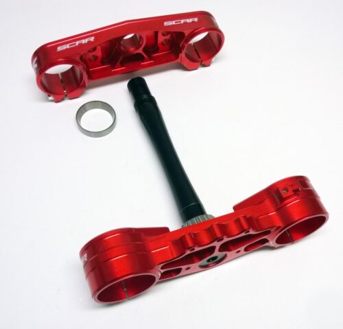 TRIPLE CLAMPS 22 RED CR 250 R, OEM OFFSET SCAR S2418 97-07, 53219-KZ3-J20 53300-KZ4-J20