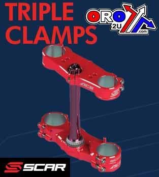 TRIPLE CLAMPS 22 RED CRF, OFFSET 22mm SCAR S2420