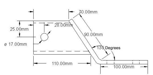 B.MOUNT 30mm DROP 2 HOLE, ATV UTV QUAD HITCH MOUNT