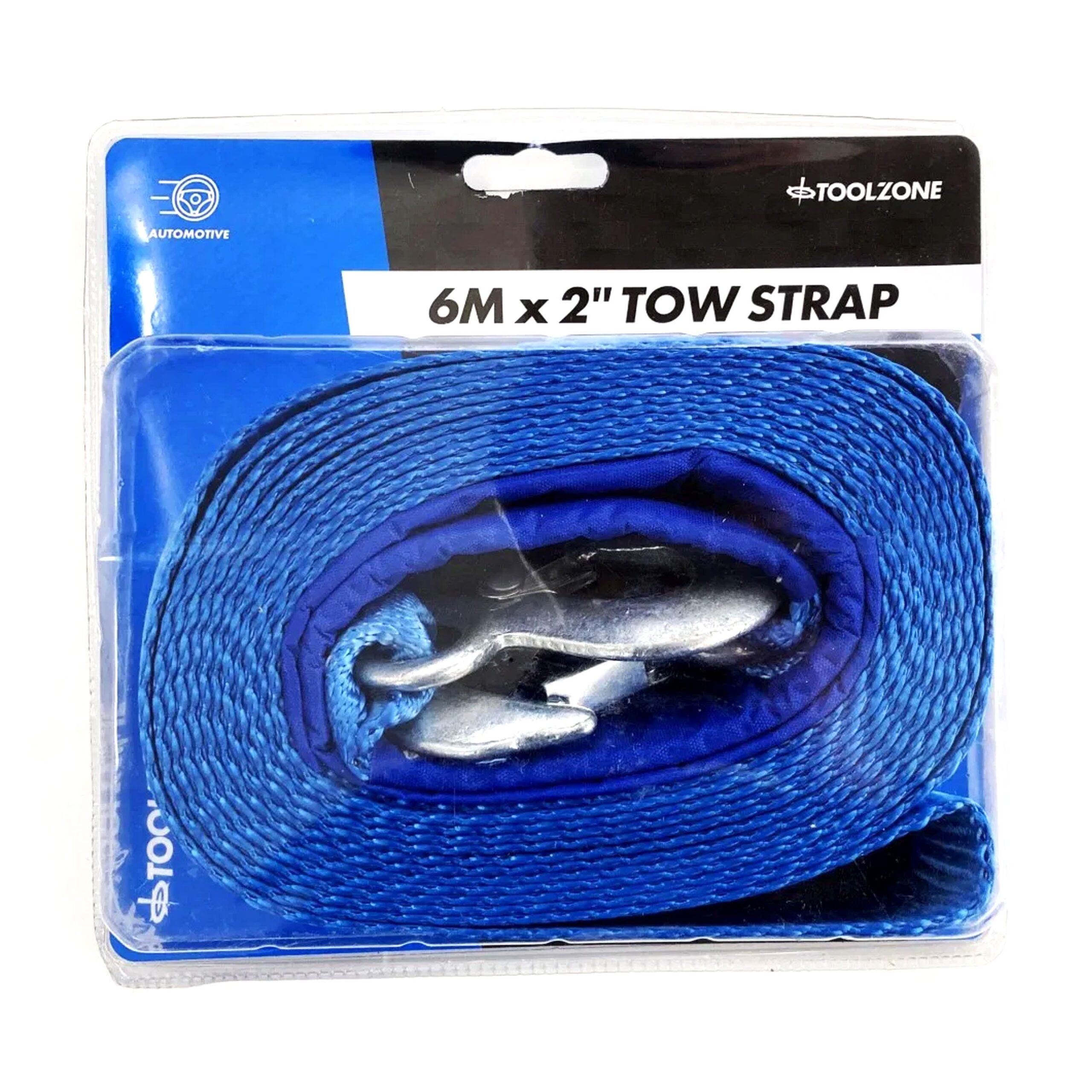 TOW STRAP 2" x 6m 3tonne WITH STEEL HOOKS - TOOLZONE KDPAU322 - Image 7