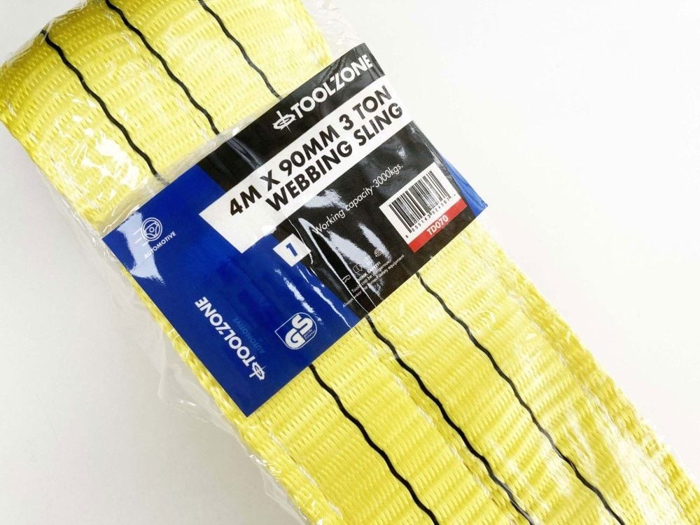 WEBBING SLING 4m x 90mm 3 TON CAPACITY - TOOLZONE KDPTD070 - Image 4