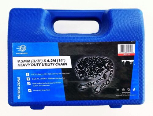 TOWING CHAIN 14ft x 3/8″ WITH HOOKS – TOOLZONE KDPAU114