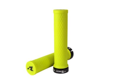 BIKE BICYCLE LOCK ON GRIPS – NEON YELLOW – RTECH B-MPRBIKEGF20