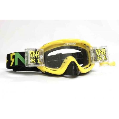 RNR HYBRID YELLOW XL ROLL & TEAR OFF, YELLOW GOGGLE, 36MM ROLL OFF, GH48XL, ROLL & TEAR OFF