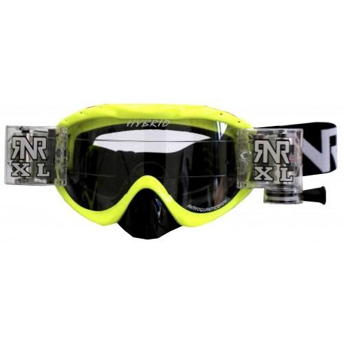 RNR HYBRID PSYCHO YEL XL ROLL & TEAR OFF, PSYCHO YELLOW GOGGLE, 36MM ROLL OFF, GH61XL, ROLL & TEAR OFF