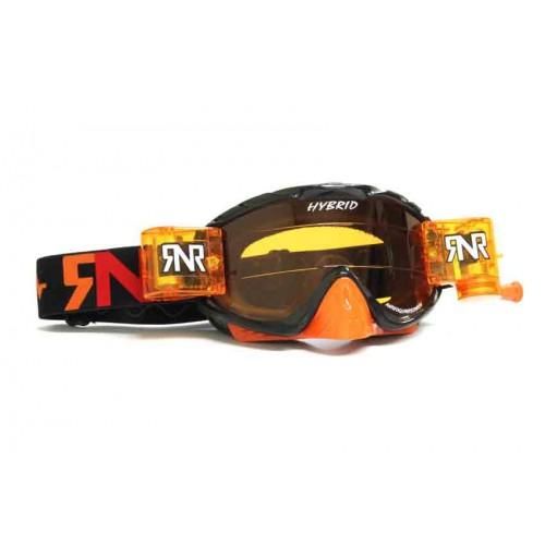 RNR HYBRID BLACK/ORANGE FULLY LOADED ROLL OFF, BLACK/ORANGE LIMITED EDITION GOGGLE, GH236, ROLL & TEAR OFF