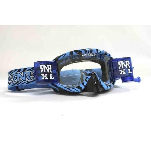 RNR HYBRID WILD BL/BK XL ROLL & TEAR OFF, WILD BLUE & BLACK GOGGLE, 36MM ROLL OFF, GH364XL, ROLL & TEAR OFF