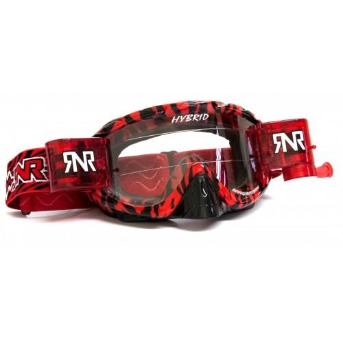 RNR HYBRID WILD RD/BK FULLY LOADED ROLL OFF, WILD RED & BLACK GOGGLE, GH365, ROLL & TEAR OFF