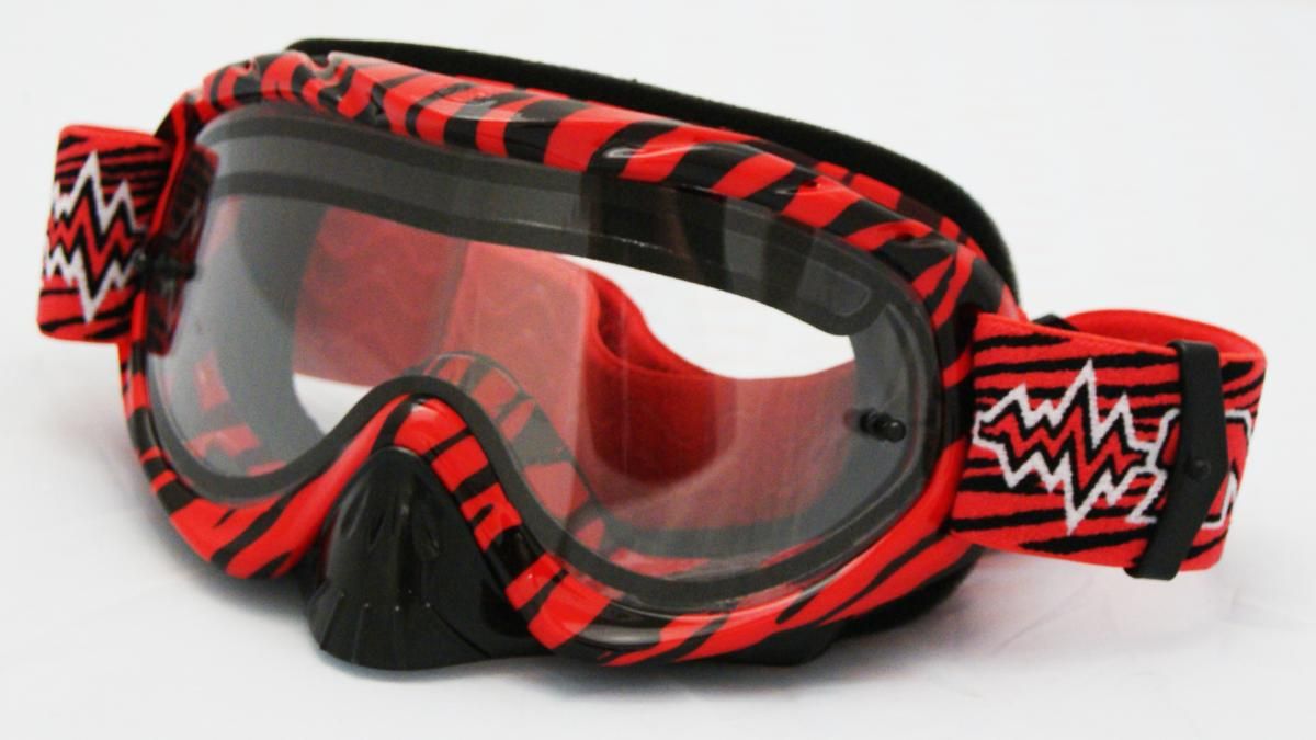 RNR HYBRID WILD RD/BK VENTED LENS, WILD RED & BLACK GOGGLE, GH365DV, VENTED LENS