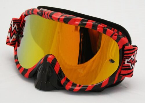 RNR HYBRID WILD RD/BK MIRRORED LENS, WILD RED & BLACK GOGGLE, GH365M, MIRRORED LENS