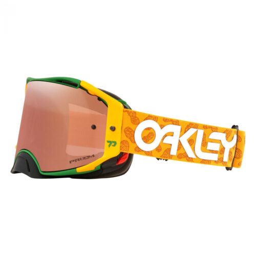 OAKLEY AIRBRAKE TOBY PRICE MX, GOLD/GREEN, OO7046-C9, PRIZM BLACK LENS OA OO7046-C9