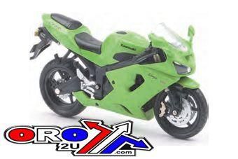 MODEL DIE CAST KAWASAKI ZX10R, 2006, GREEN AND BLACK, SCALE 1:12, NEWRAY 42443, ROAD