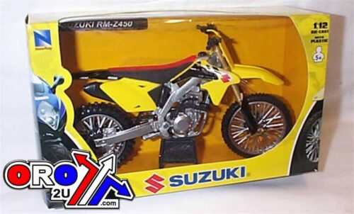 MODEL DIE CAST SUZUKI RM-Z 450 2014, YELLOW, SCALE 1:12, NEWRAY 57643