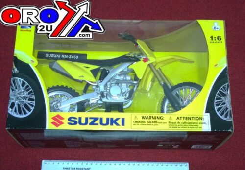 MODEL DIE CAST SUZUKI RMZ 450, 2014, YELLOW AND BLACK, SCALE 1:6, NEWRAY 49473, MX