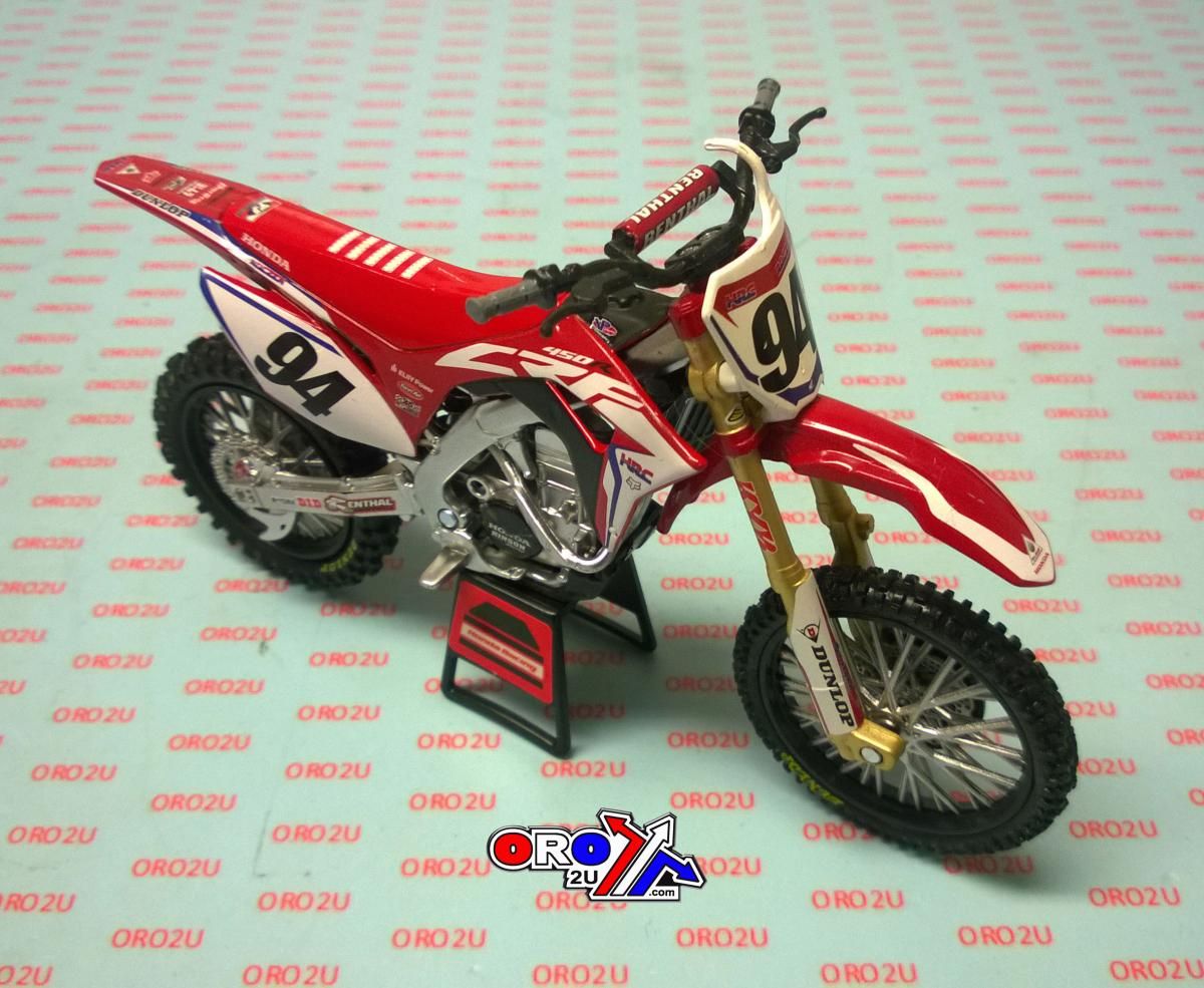 MODEL DIE CAST HONDA HRC TEAM, CRF 450 R KEN ROCZEN #94, SCALE 1:12, NEWRAY 58263