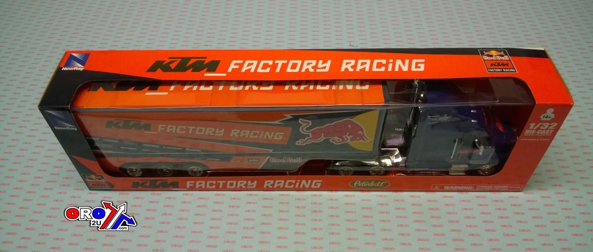 MODEL DIE CAST RED BULL KTM RACE, TRUCK, BLUE AND ORANGE, SCALE 1:32, NEWRAY 14393 - Image 2