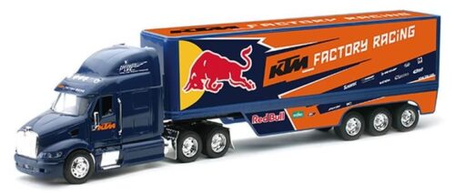MODEL DIE CAST RED BULL KTM RACE, TRUCK, BLUE AND ORANGE, SCALE 1:32, NEWRAY 14393