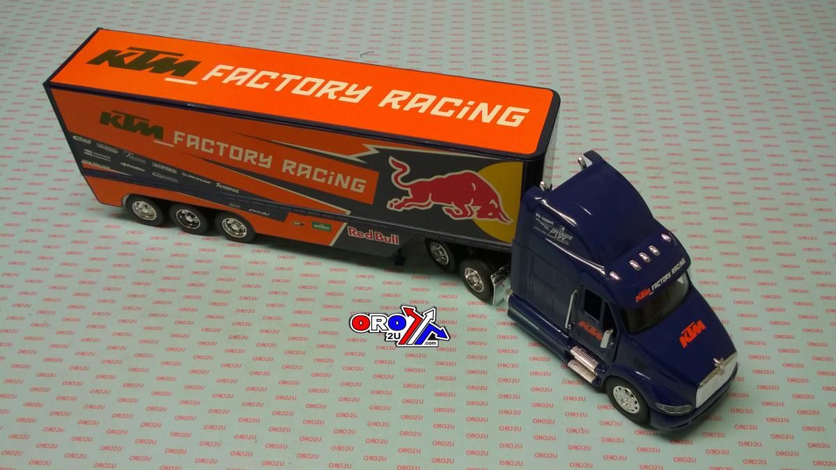 MODEL DIE CAST RED BULL KTM RACE, TRUCK, BLUE AND ORANGE, SCALE 1:32, NEWRAY 14393 - Image 4